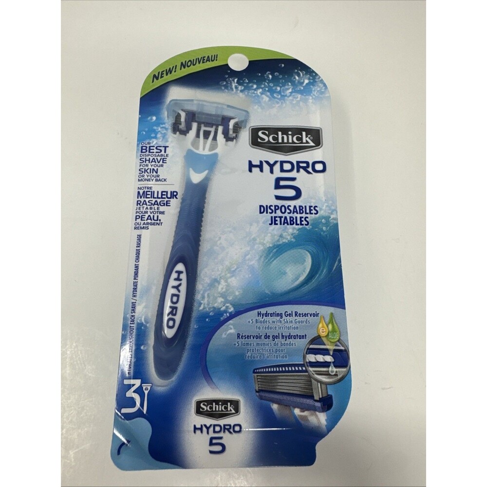 Schick Hydro 5 Men's Disposable Razors 1 Pack of 3 Razors DISCONTINUED NEW